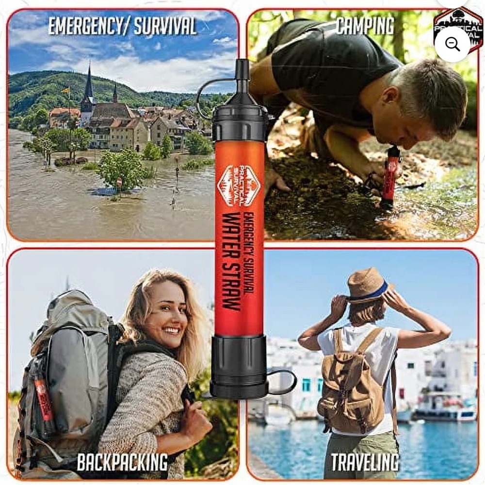 Water Filter Straw - Red